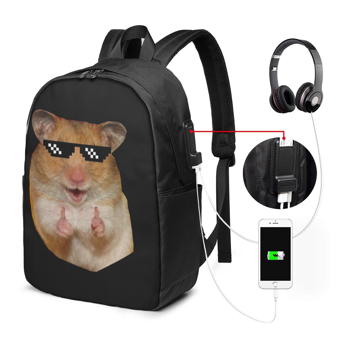 Women Bags Laptop - 面白いハムスターバックパック旅行ノートブックバッグコンピュータ大学生スクールバッグラップトップショルダーバッグ男性女性用