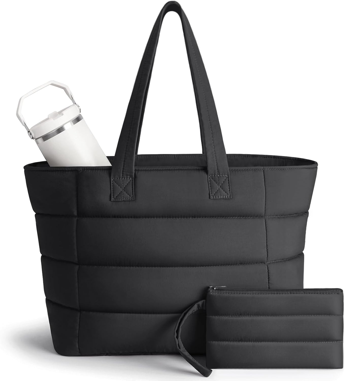 Women Bags For Work - 女性用パファートートバッグ、軽量パフィーショルダーバッグ、旅行、仕事、ジム用ハンドバッグ、看護師、教師用ラップトップバッグ