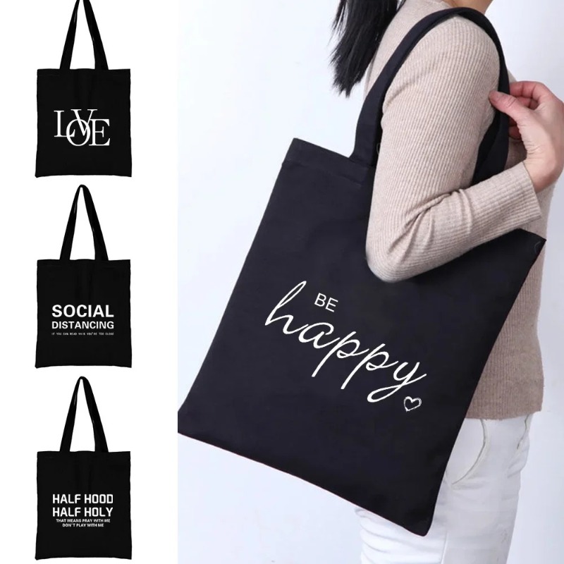 Women Bags Office - かわいい漫画オレンジ猫プリントブラック大容量ショルダーバッグ仕事休日ショッピング日常使用ギフトアイデアハンドバッグキャンバスバッグ