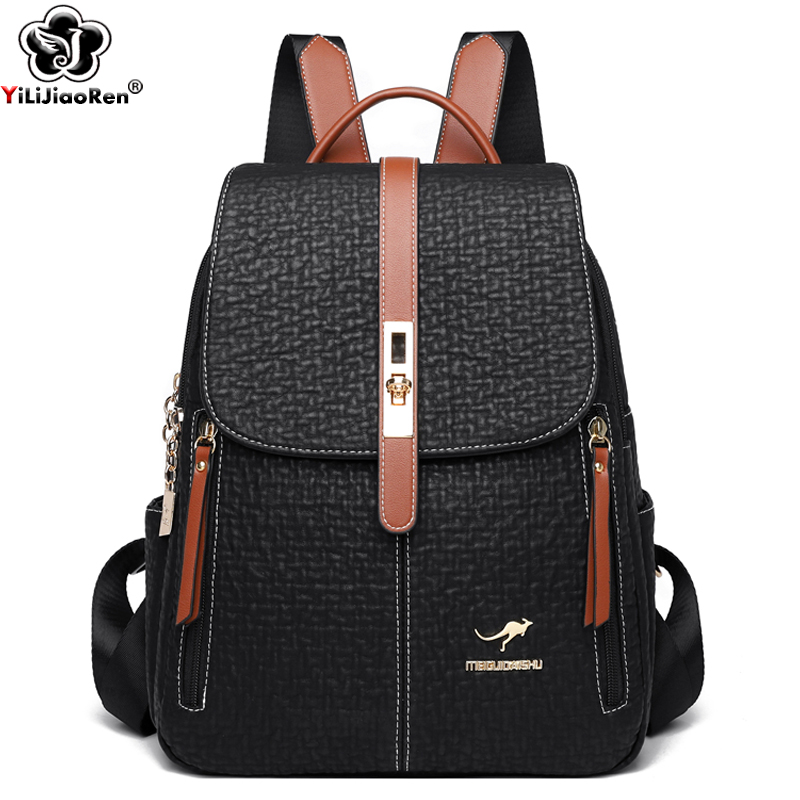 Women Bags Medium Size - ファッションバックパック女性の高品質レザー Bagpack 女性のためのリュックサック大容量スクールバッグ女性旅行バッグ Mochilas