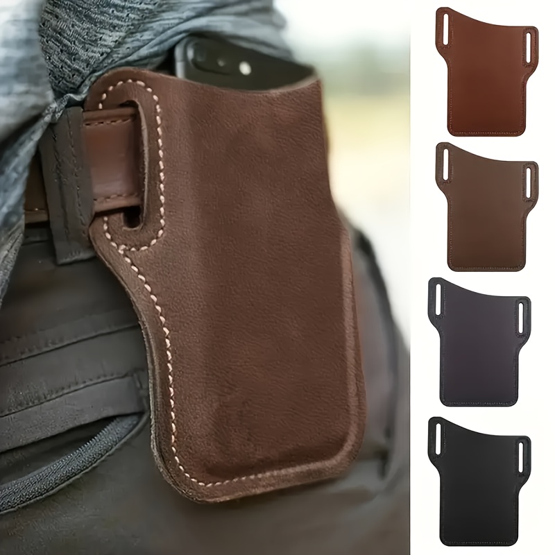 Saddle Bag Leather - 多目的スポーツウエストパック、レザー製スマホウエストバッグ、携帯用ハンギングベルトバッグ、アクティブな使用のためのアウトドアギアアクセサリー
