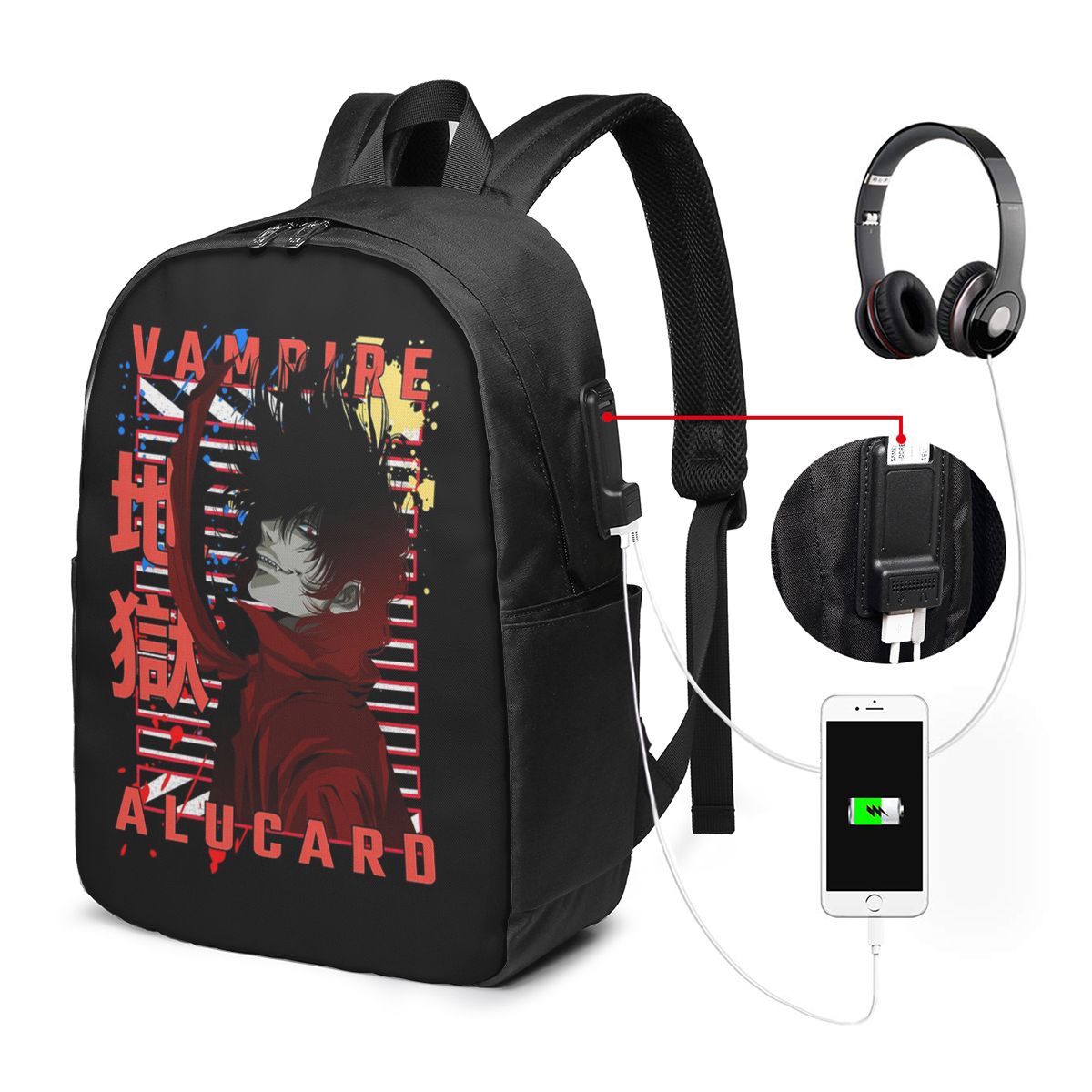 Women Bags Laptop - アルカード・ヘルシング漫画バックパック旅行ノートブックバッグコンピュータ大学生スクールバッグラップトップショルダーバッグ男性用女性用