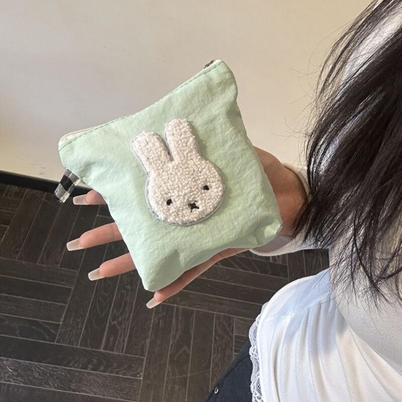 Women Bags Medium Size - 新しいミッフィーのジッパー付きメイクアップバッグ、クリエイティブなコインパース、キュートで持ち運びやすい大容量の小物収納バッグ、女性用クラッチバッグ