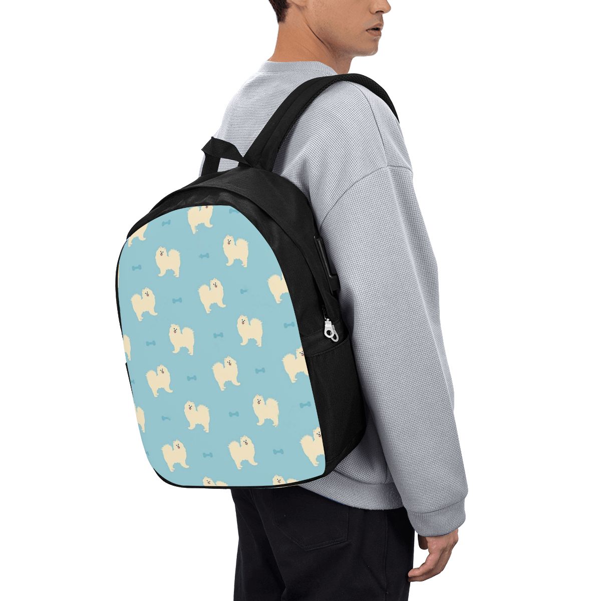 Women Bags Laptop - サモエド犬バックパック旅行ノートブックバッグコンピュータ大学生スクールバッグラップトップショルダーバッグ男性女性用