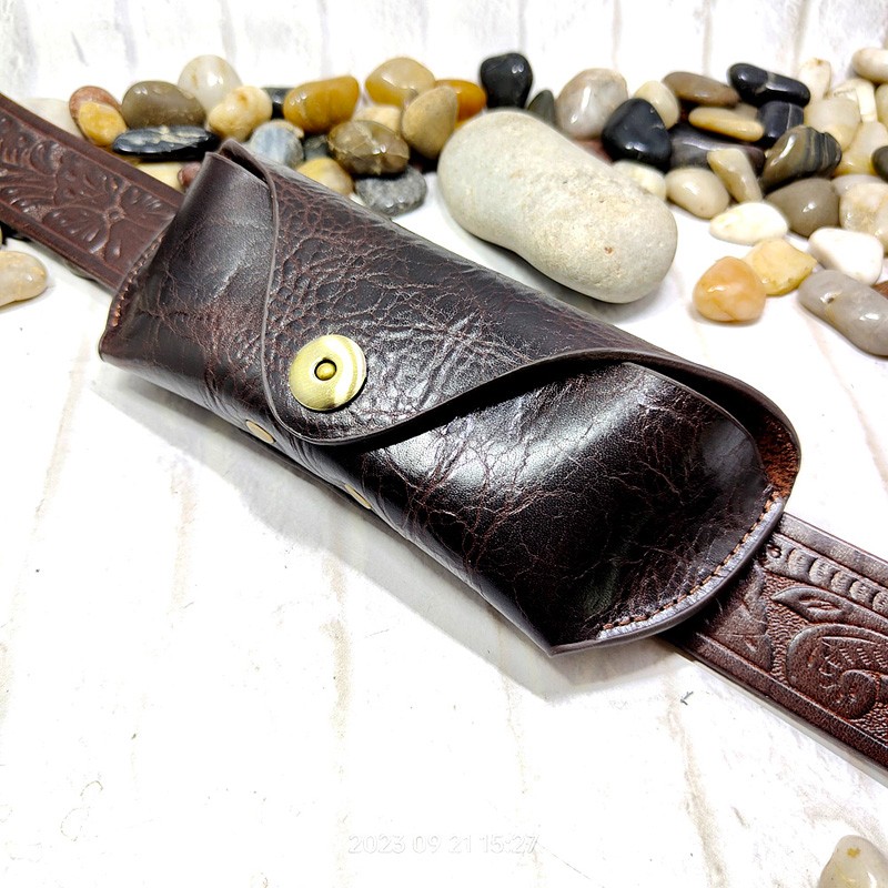 Saddle Bag Leather - Blongk-男性と女性のための本革の眼鏡ケース,ベルトポーチ,ポータブル,YJHd-55