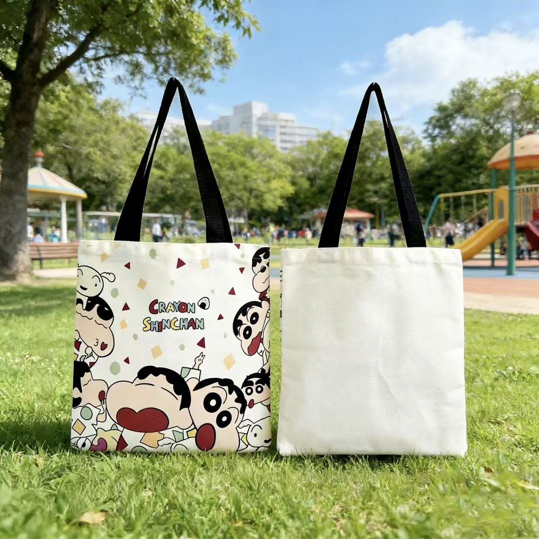 Women Bags Medium Size - 2026 新クレヨンしんちゃんキャンバストートバッグ大容量女性ハンドバッグシングルショルダーバッグ学生毎日の通勤ショッピングバッグ