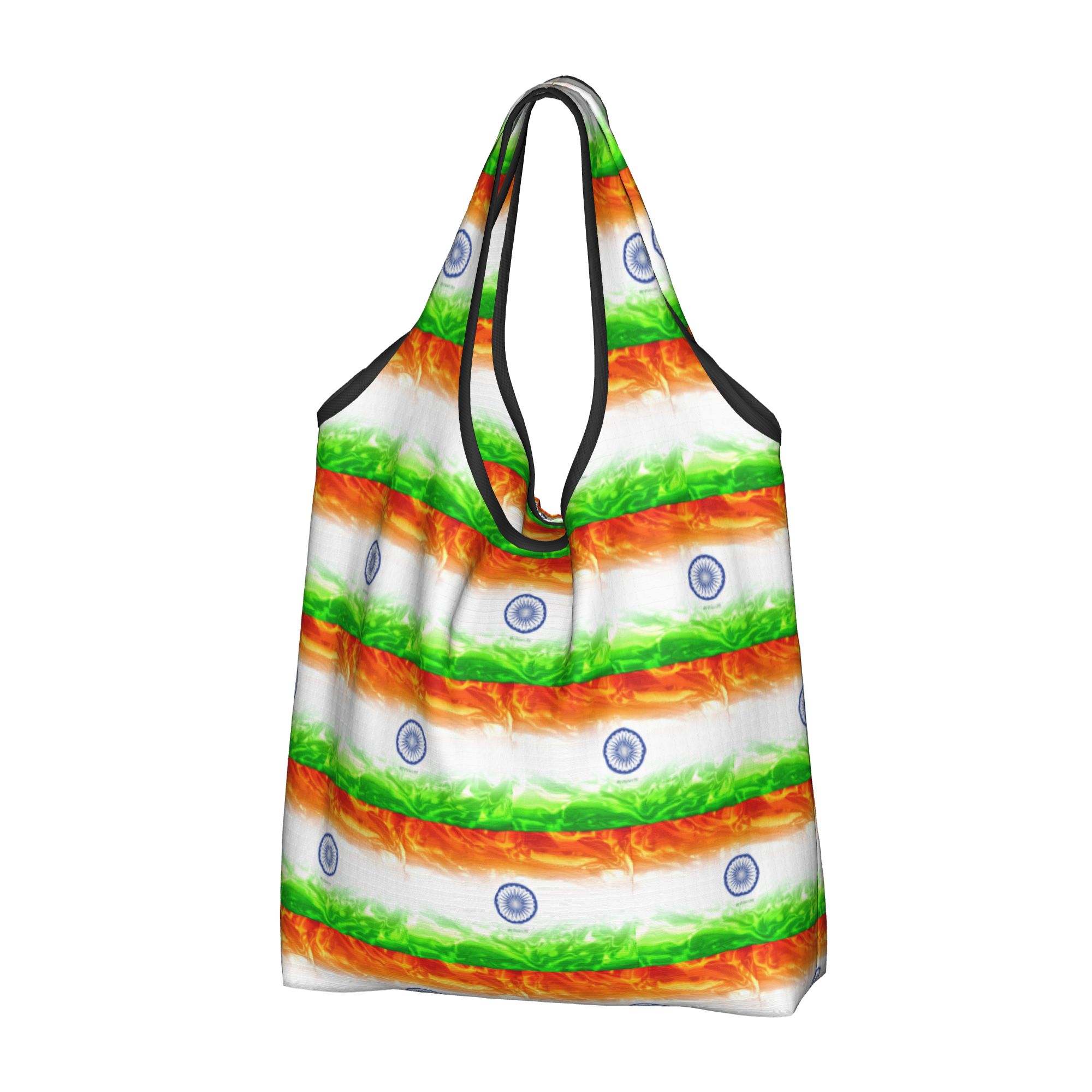 Women Bags India - インドの国旗食料品ショッピングトートバッグ女性かわいいインド愛国ショルダーショッパーバッグ大容量ハンドバッグ
