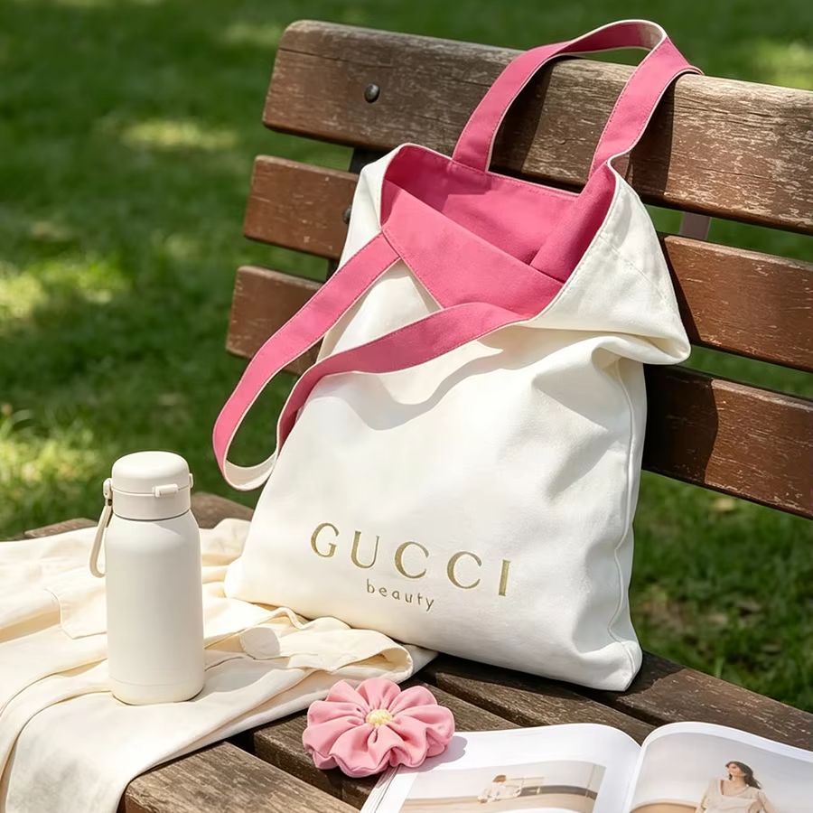 Women Bags Medium Size - グッチのバッグ レディース キャンバス トートバッグ 両面デザイン ローズピンク