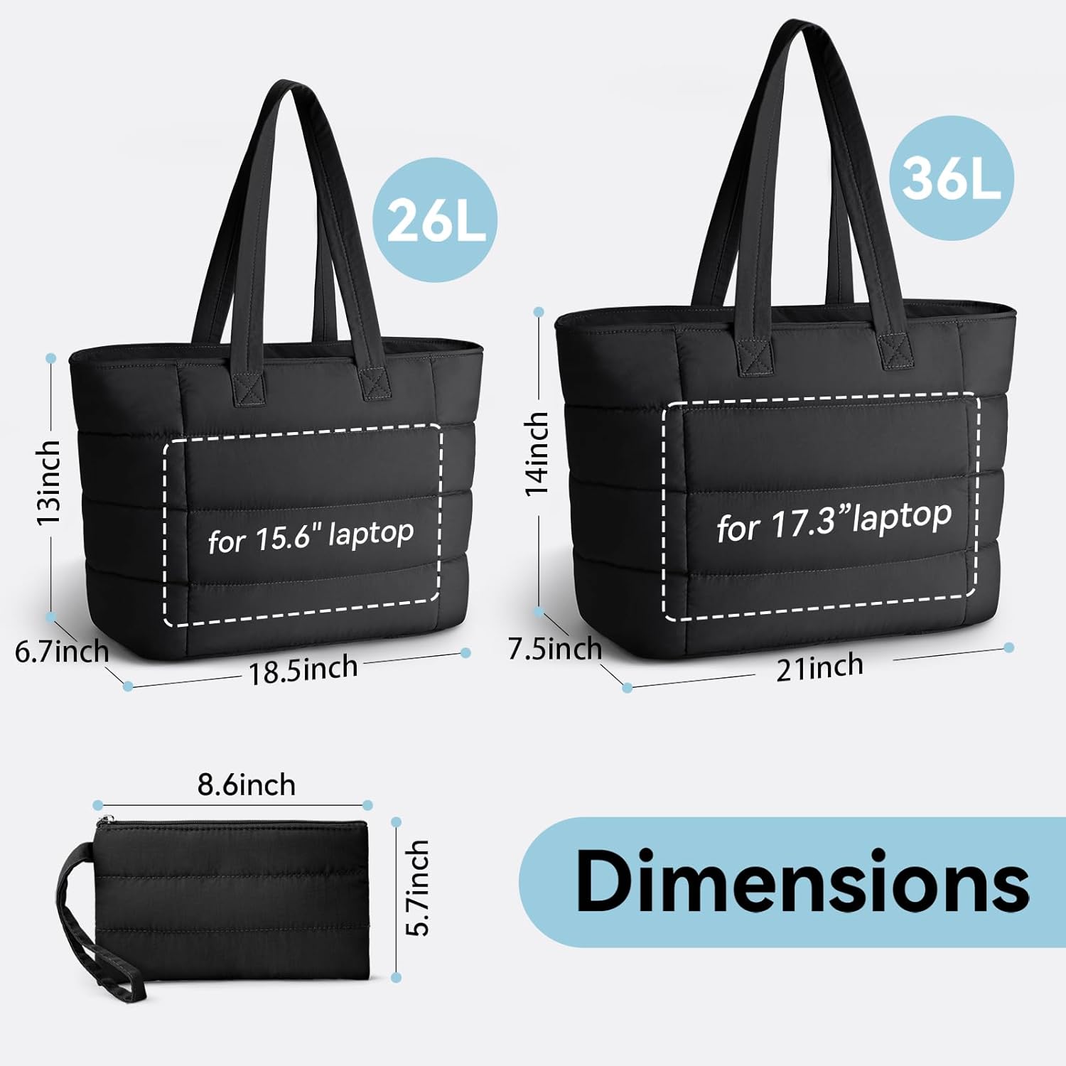女性用パファートートバッグ、軽量パフィーショルダーバッグ、旅 - Women Bags For Work のレビューと価格