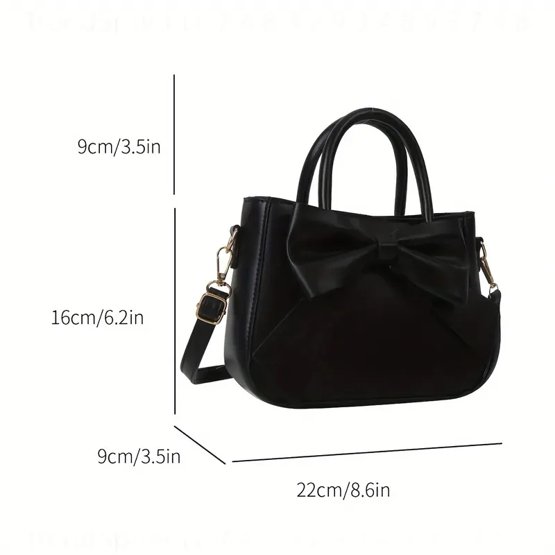 エレガントな黒のリボンハンドバッグ、ゴールドの金具と取り外し - Women Bags For Work のレビューと価格