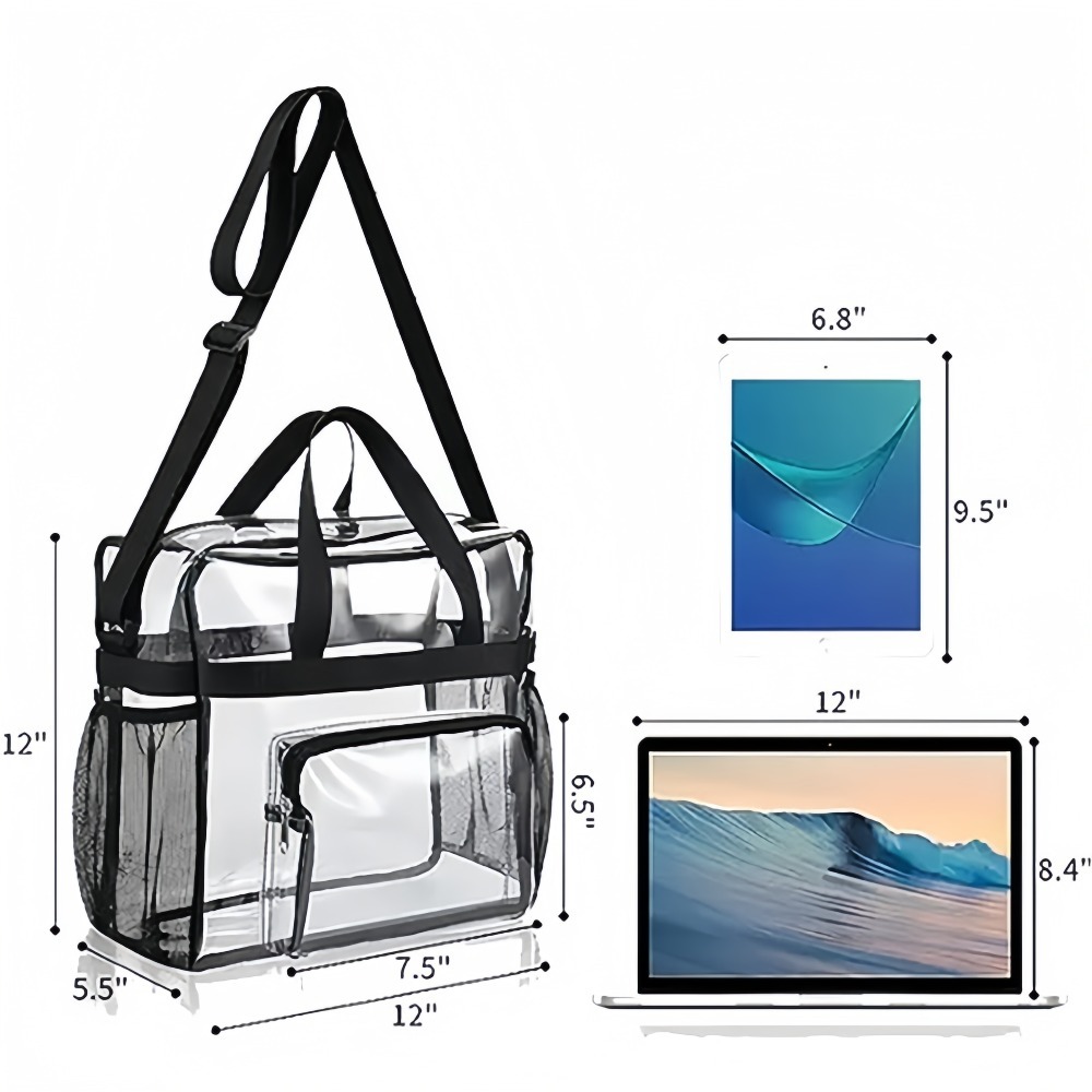 クリアトートバッグ ヘビーデューティー プラスチック製 透明 - Women Bags For Work のレビューと価格