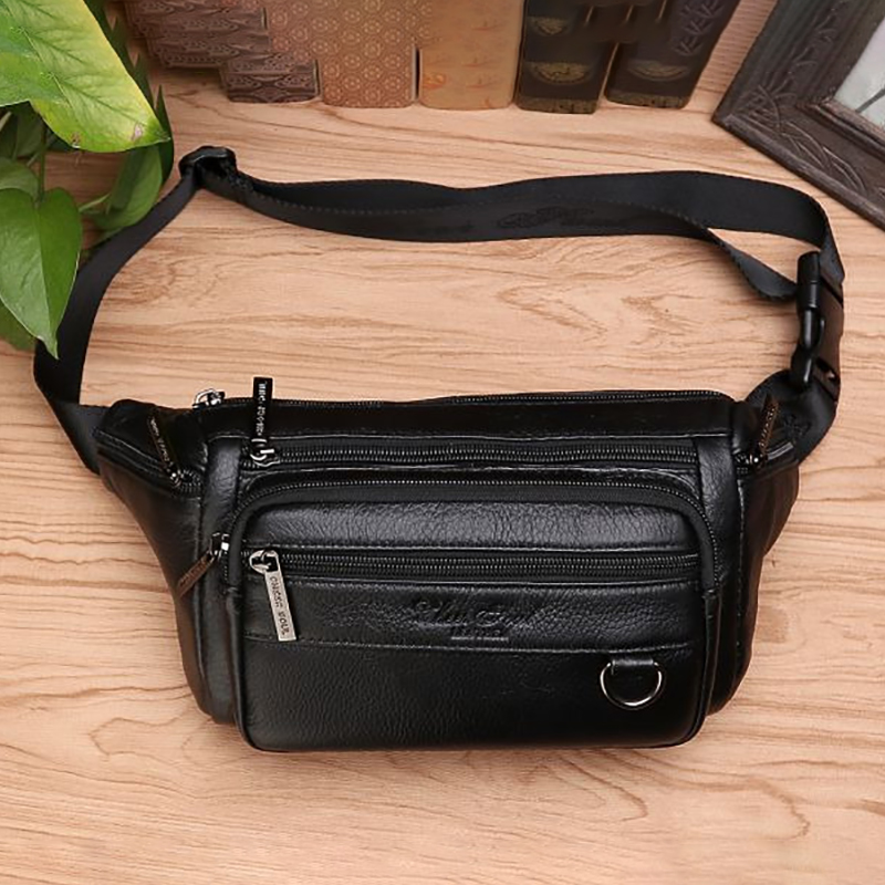 男性ウエストファニーバッグスリングチェストバッグ本革カジュア - Saddle Bag Leather のレビューと価格