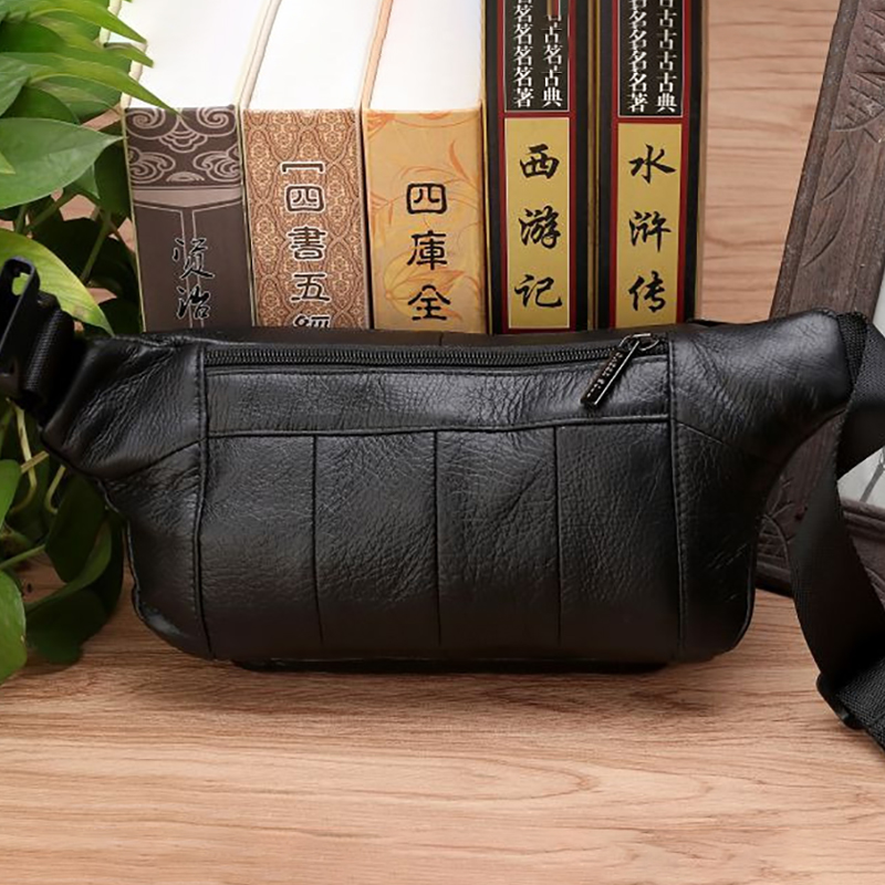 男性ウエストファニーバッグスリングチェストバッグ本革カジュア - Saddle Bag Leather のレビューと価格