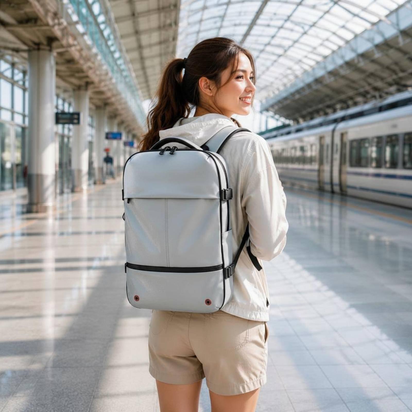 女性用旅行荷物拡張可能オフィスラップトップバックパック軽量ト - Women Bags Office のレビューと価格