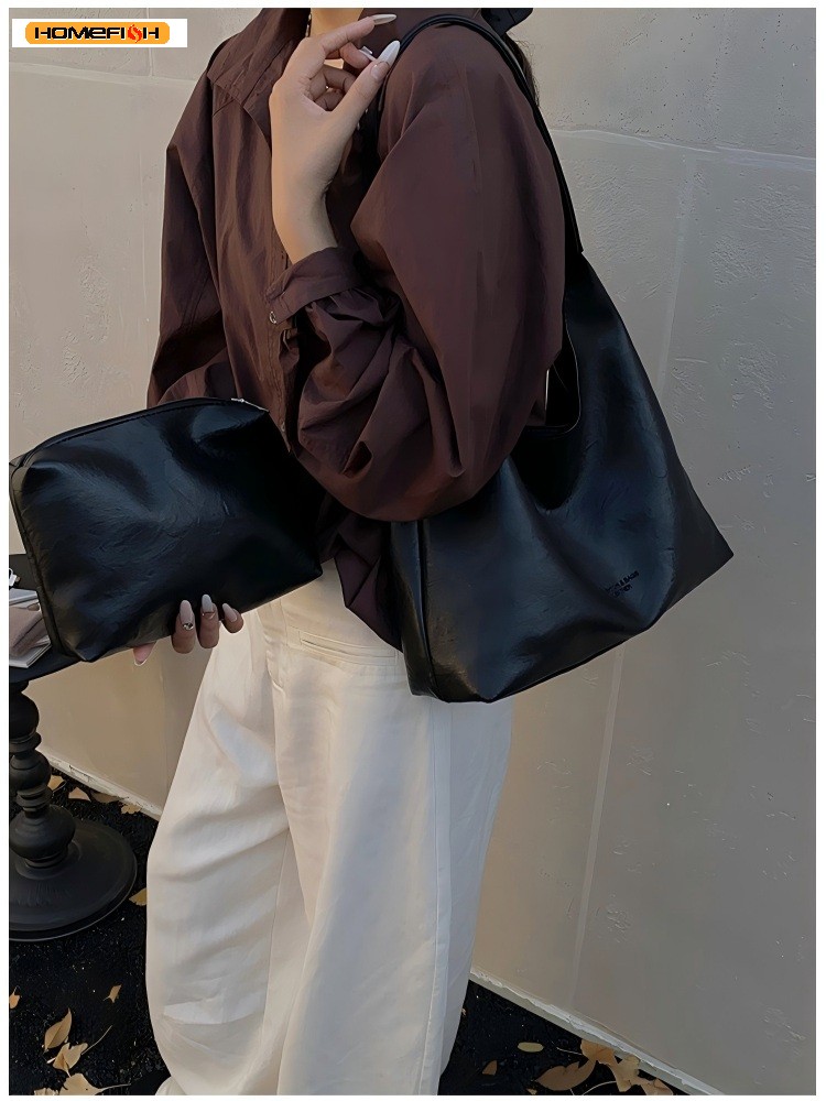 レトロシンプルな大型レディーストートショルダーバッグ 202 - Women Bags For Work のレビューと価格
