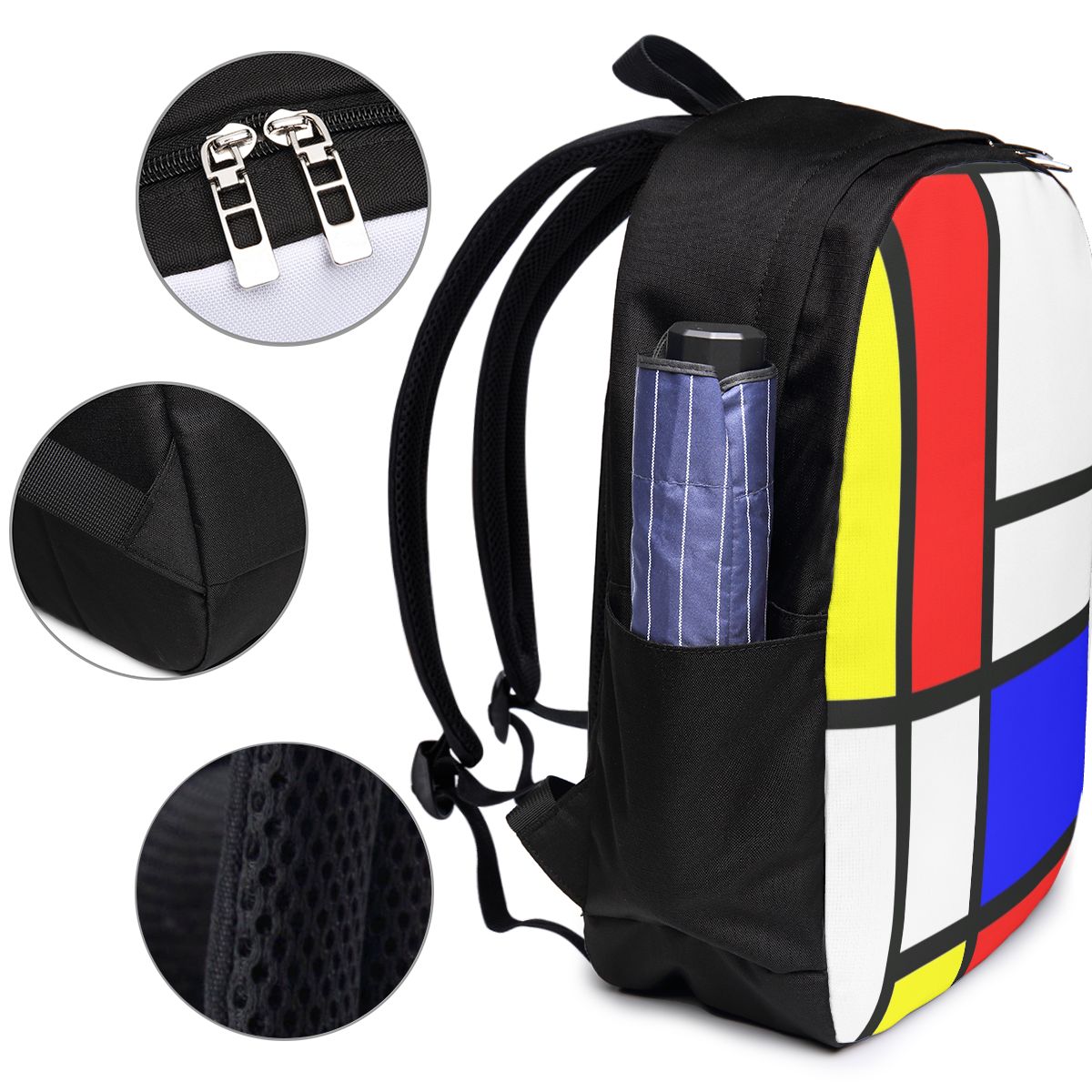 ピエト・モンドリアン構成バックパック旅行ノートブックバッグコ - Women Bags Laptop のレビューと価格