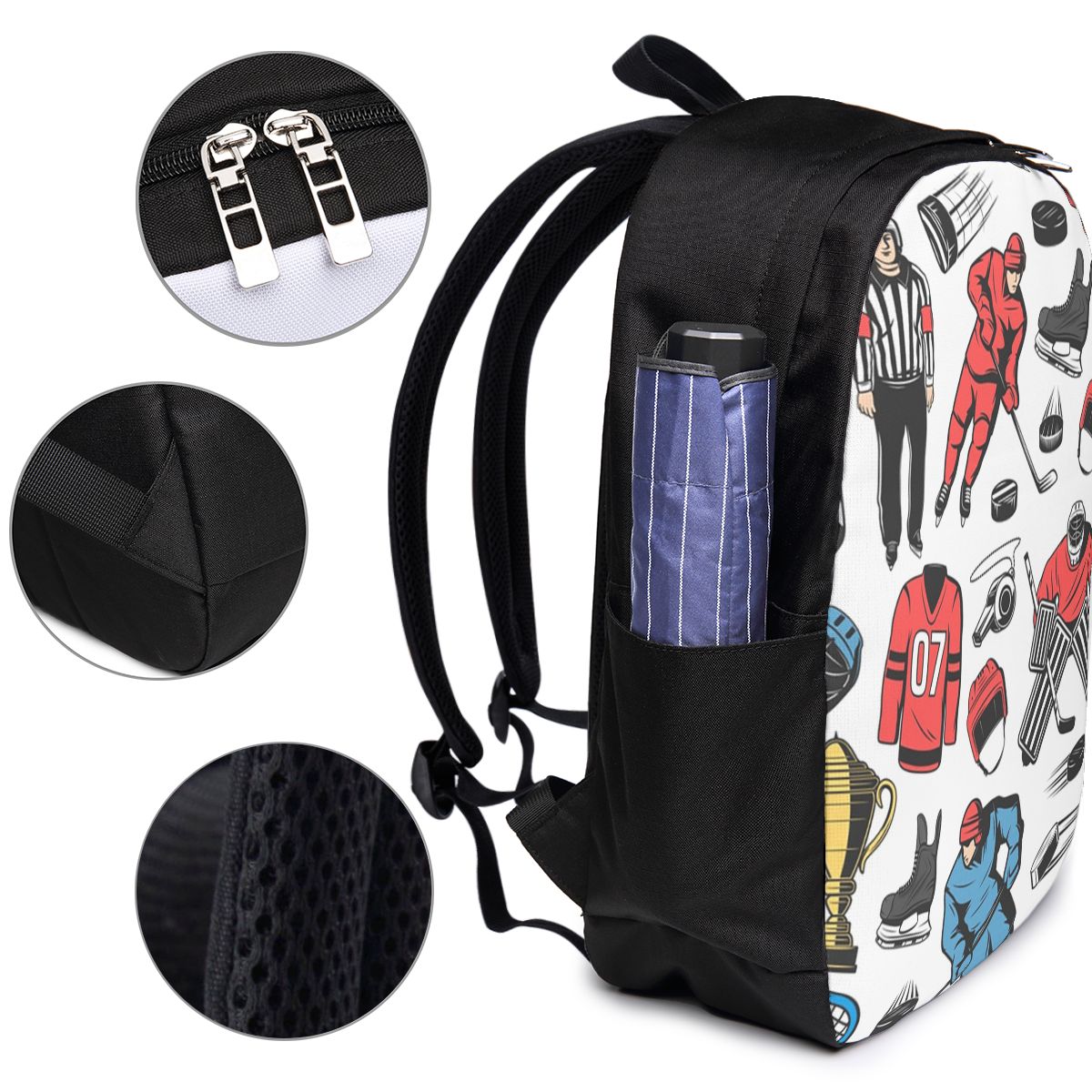 アイスホッケー選手オンリンクバックパック旅行ノートブックバッ - Women Bags Laptop のレビューと価格