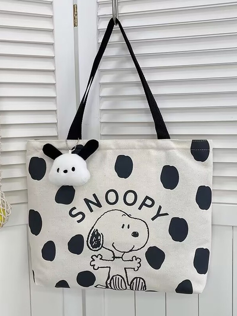 漫画スヌーピーキャンバスショルダーバッグ女性用大容量トートバ - Women Bags Medium Size のレビューと価格