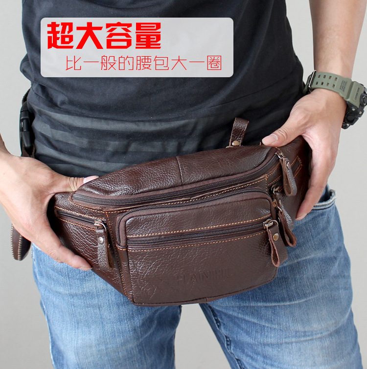 本物の牛革ウエストバッグ男性おかしいパックベルトバッグ電話ポ - Saddle Bag Leather のレビューと価格