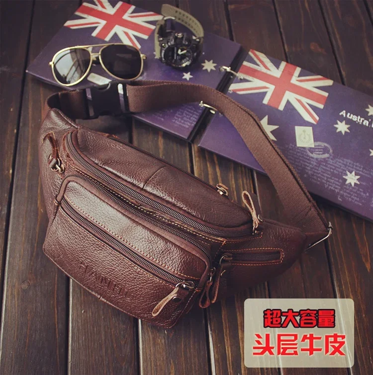 本物の牛革ウエストバッグ男性おかしいパックベルトバッグ電話ポ - Saddle Bag Leather のレビューと価格