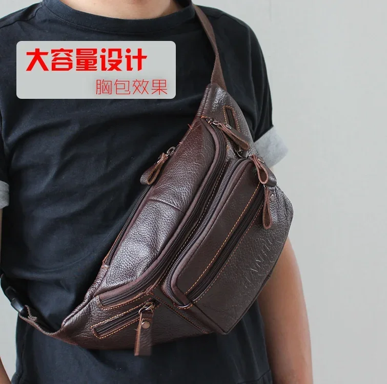 本物の牛革ウエストバッグ男性おかしいパックベルトバッグ電話ポ - Saddle Bag Leather のレビューと価格