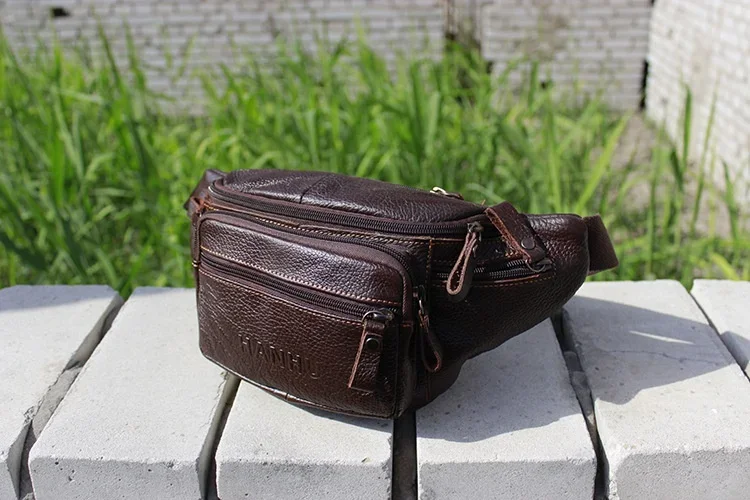 本物の牛革ウエストバッグ男性おかしいパックベルトバッグ電話ポ - Saddle Bag Leather のレビューと価格