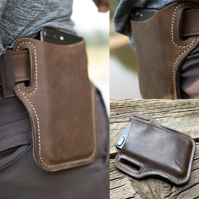 多目的スポーツウエストパック、レザー製スマホウエストバッグ、 - Saddle Bag Leather のレビューと価格
