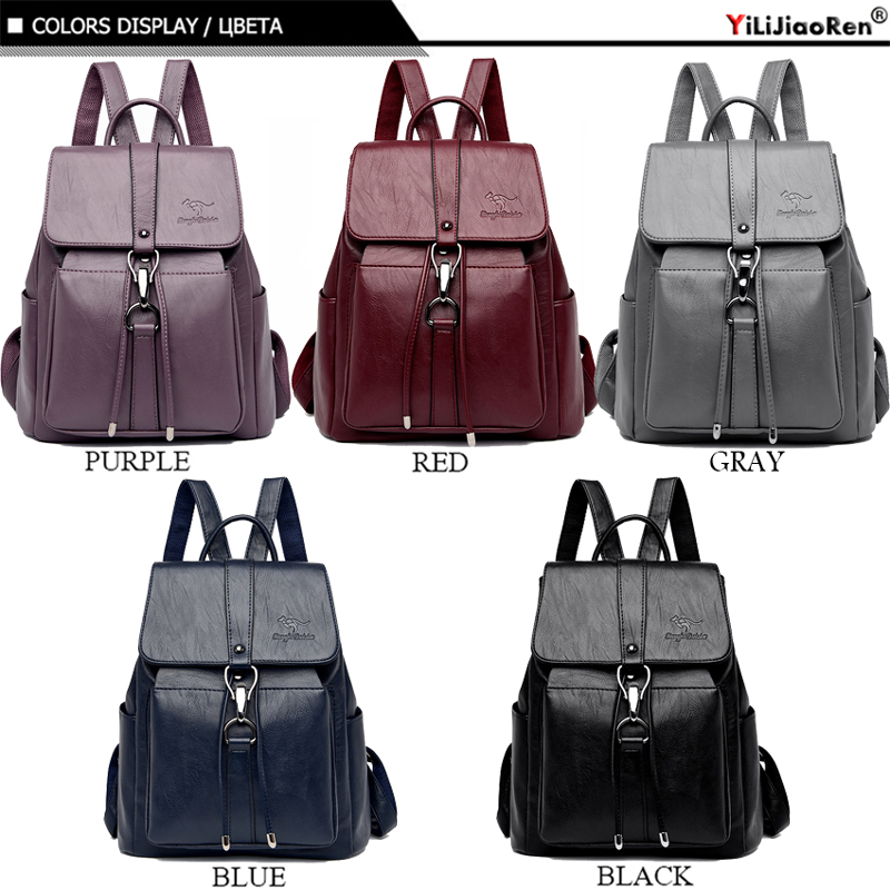抗盗難バックパック女性のショルダーバッグ有名なブランドレザー - Women Bags Medium Size のレビューと価格