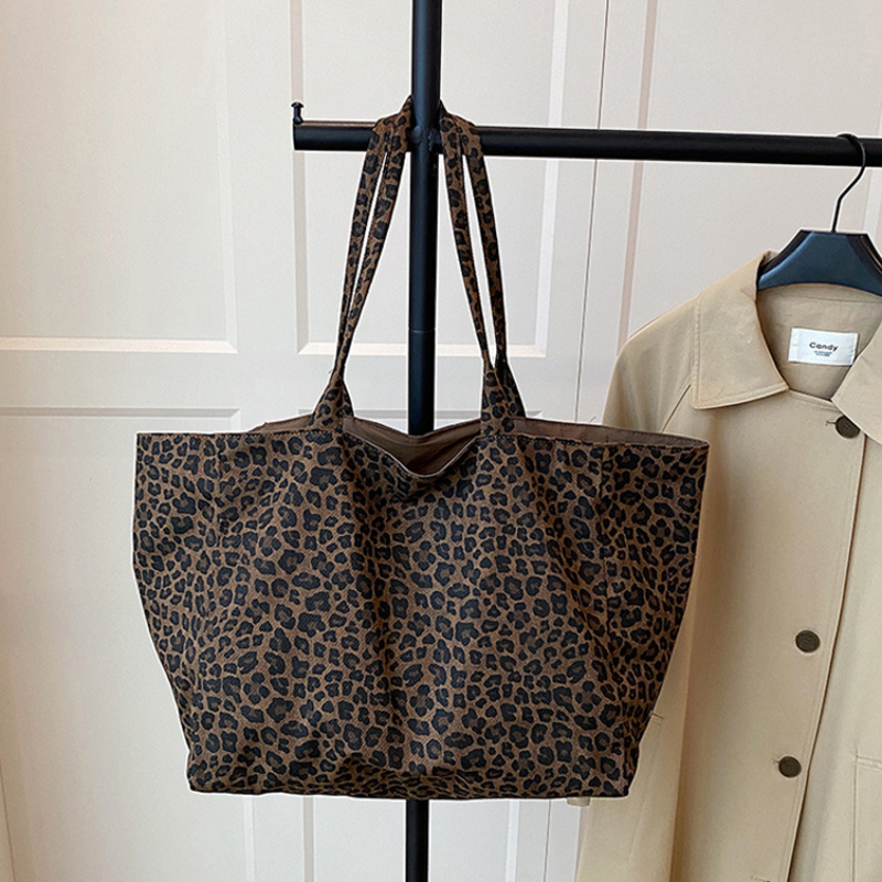 女性用レオパードプリントトートバッグ Y2K ヴィンテージ  - Women Bags For Work のレビューと価格