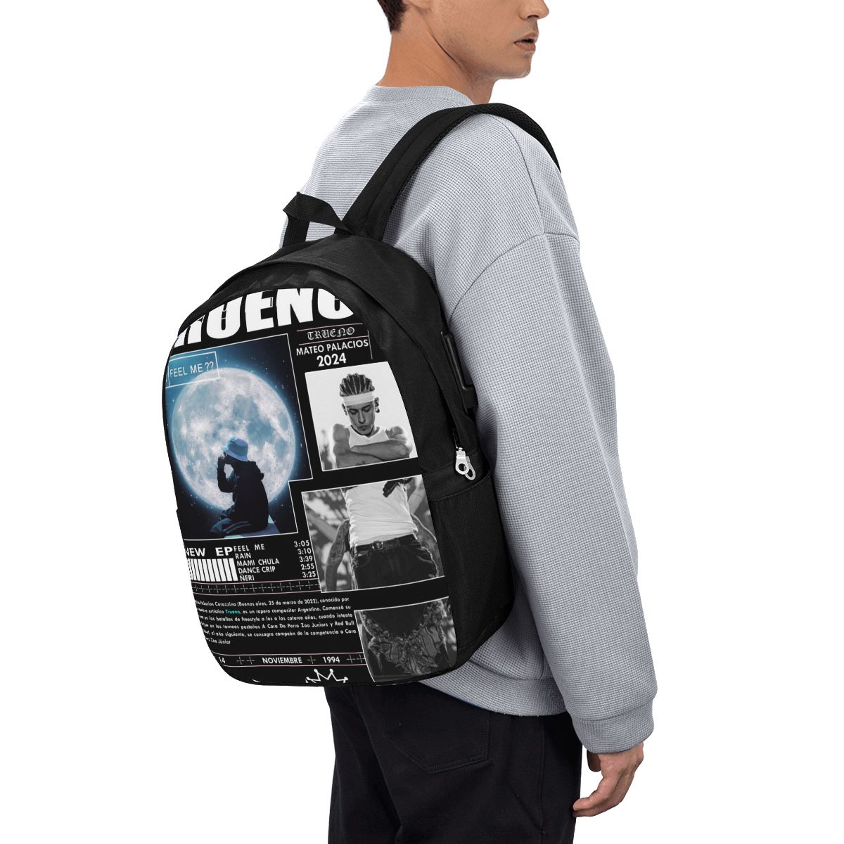 面白いトゥルーノヒップホップラッパーバックパック旅行ノートブ - Women Bags Laptop のレビューと価格