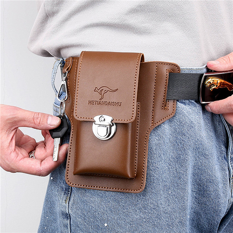 男性用携帯電話ベルトバッグ、携帯電話ループホルスター、携帯電 - Saddle Bag Leather のレビューと価格