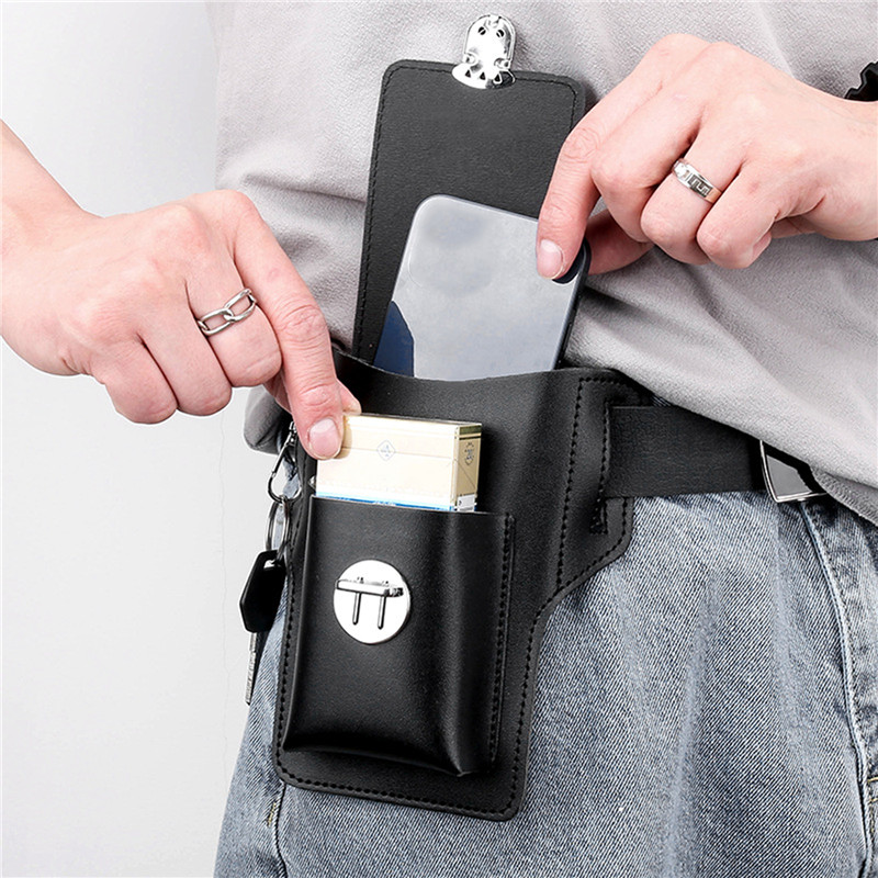 男性用携帯電話ベルトバッグ、携帯電話ループホルスター、携帯電 - Saddle Bag Leather のレビューと価格