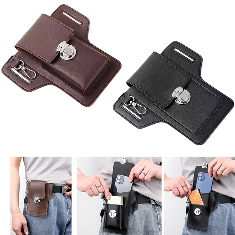男性用多機能合成皮革ウエストバッグ、携帯電話財布、屋外旅行、 - Saddle Bag Leather のレビューと価格