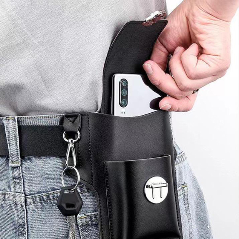 男性用多機能合成皮革ウエストバッグ、携帯電話財布、屋外旅行、 - Saddle Bag Leather のレビューと価格