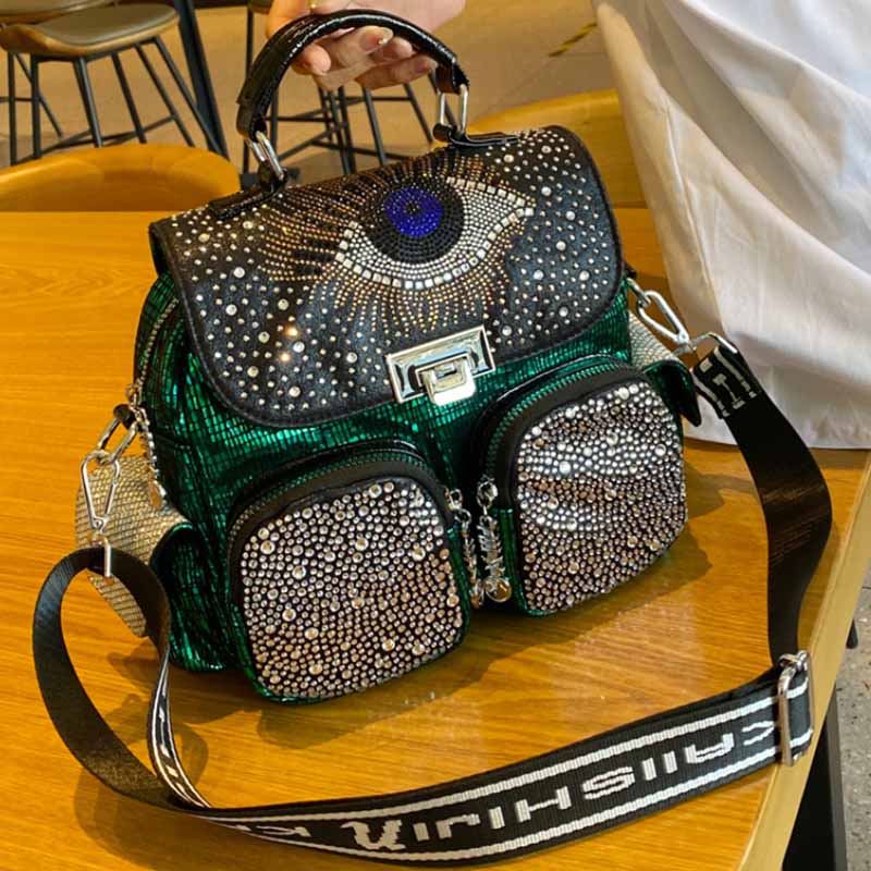 女性用バックパック,大容量ショルダーバッグ,合成皮革,ダイヤ - Women Bags Luxury Brands のレビューと価格
