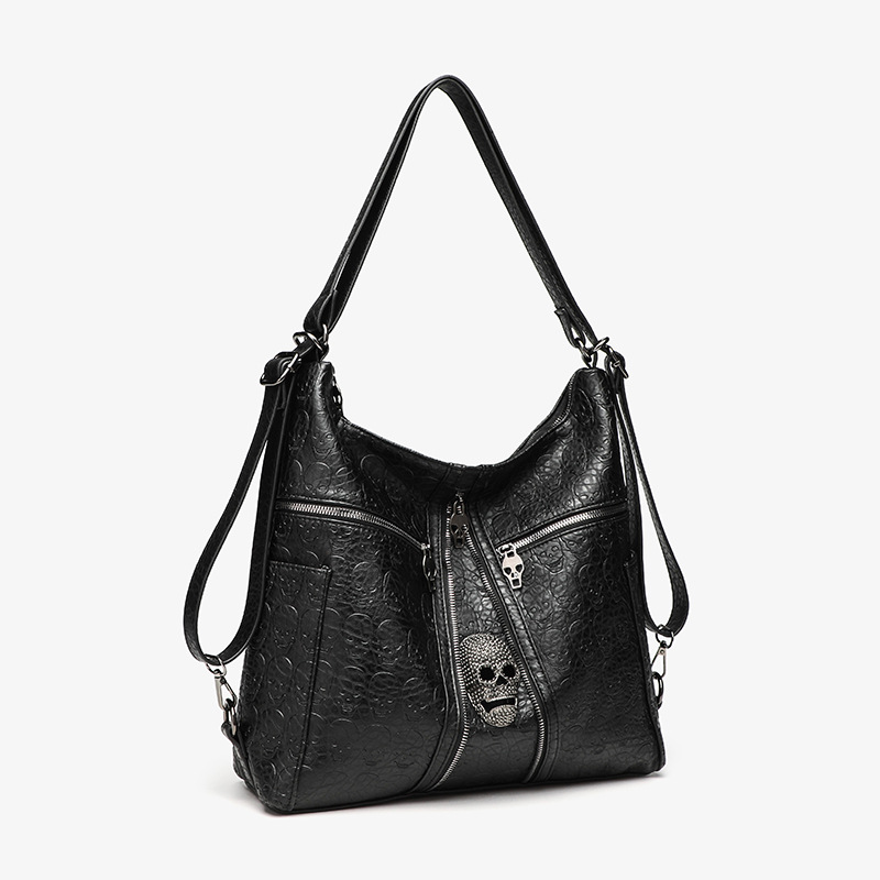 女性用シングルショルダーパンクスカルハンドバッグ,トートバッ - Women Bags Amazon のレビューと価格