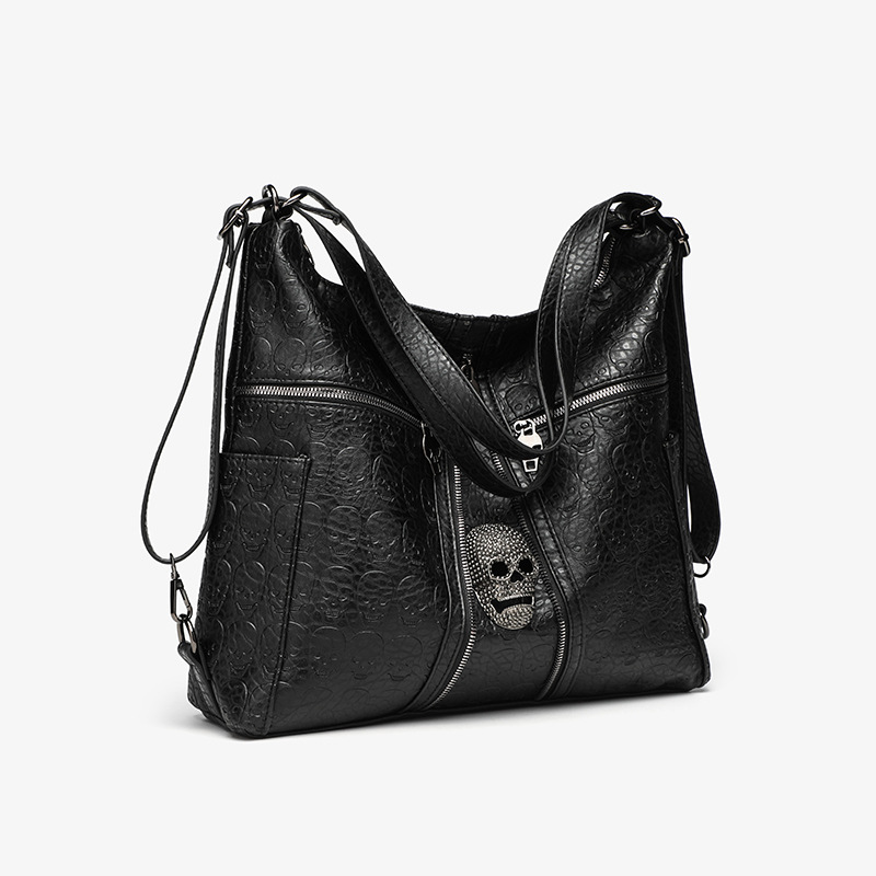 女性用シングルショルダーパンクスカルハンドバッグ,トートバッ - Women Bags Amazon のレビューと価格